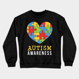 Autism Awareness Puzzle Heart Crewneck Sweatshirt